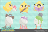 Chicks and Eggs Spring Clipart