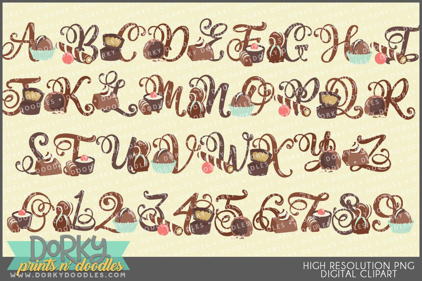 Chocolate Alphabet Clipart