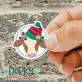 Christmas Cow Stickers Sheet