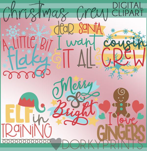 Christmas Crew Wordart Christmas Clipart