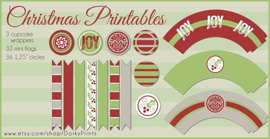 Christmas Cupcake Holiday Printables