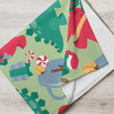 Christmas Dinosaurs Throw Blanket - Dorky Doodles