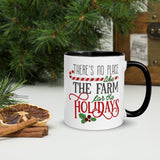 Christmas Farmhouse Mug with Colored Handle and Inside - Dorky Doodles