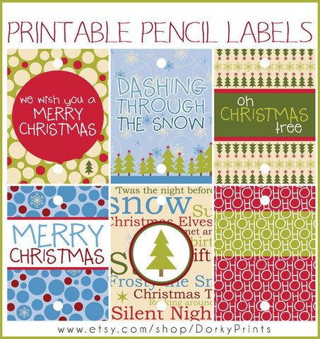Christmas Pencil Tags Holiday Printables