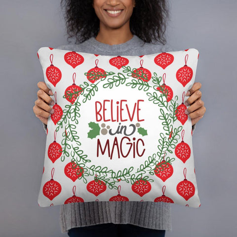 Christmas Pillow - Believe in Magic - Two Sizes - Dorky Doodles