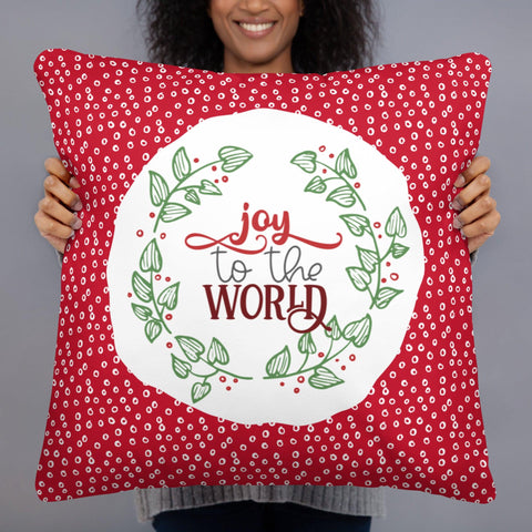 Christmas Pillow - Joy to the World - Two Sizes - Dorky Doodles