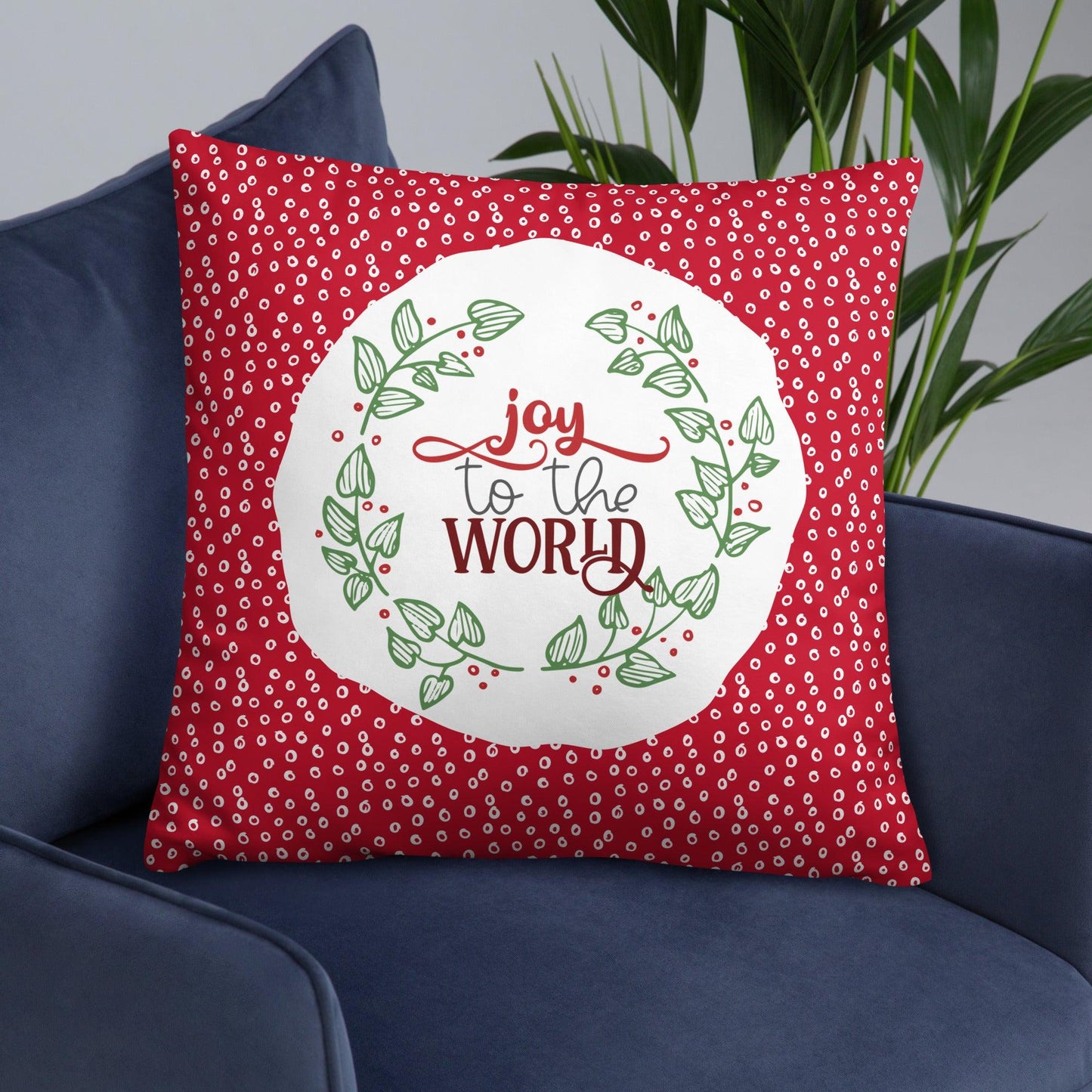 Christmas Pillow - Joy to the World - Two Sizes - Dorky Doodles