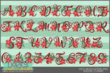 Christmas Poinsettia Alphabet Clipart