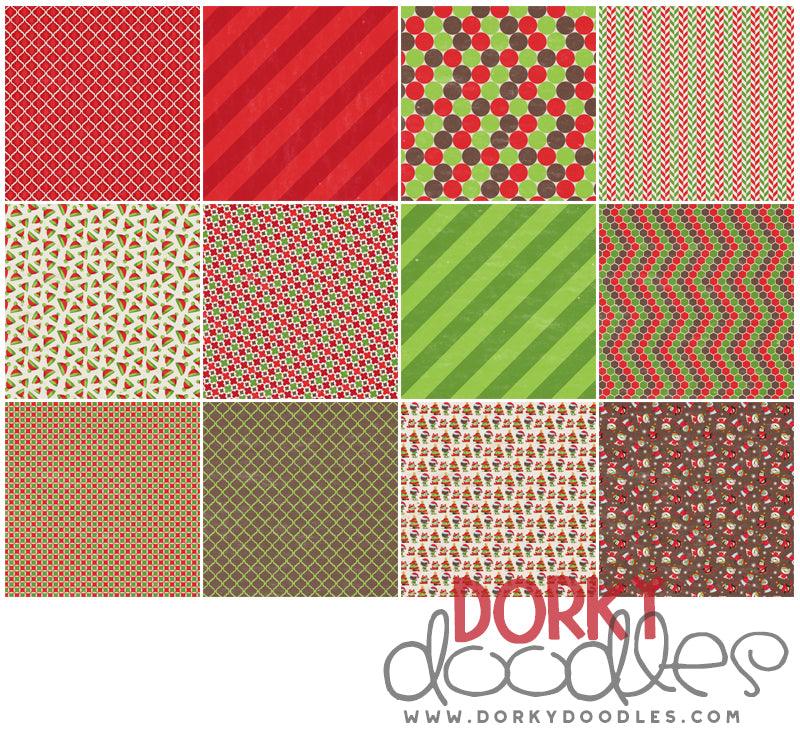 Christmas Scarves Digital Paper Pack