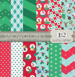 Christmas Snowglobes Digital Paper Pack