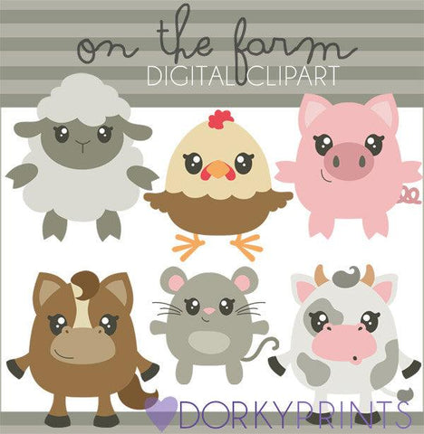 Chubby Farm Animals Clipart