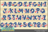 Chunky Patriotic Alphabet Clipart