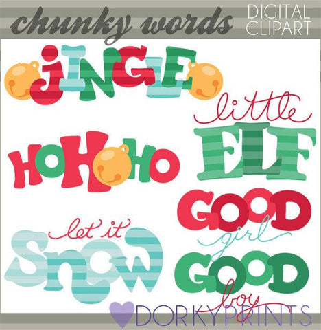 Chunky Words Christmas Clipart