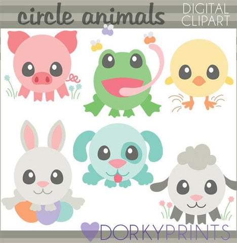 Circle Animals Spring Clipart