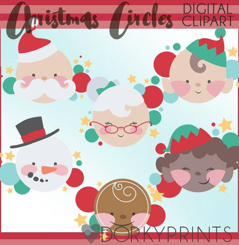 Circle Characters Christmas Clipart