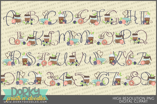 Coffee Alphabet Clipart