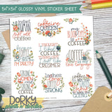 Coffee Stickers Sheet
