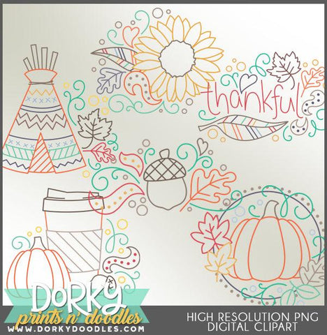 Colored Lines Thanksgiving Clipart