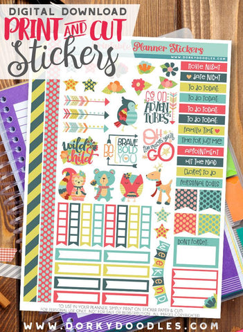 Colorful Animal Print and Cut Planner Stickers