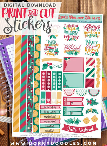 Comfort and Joy Print and Cut Planner Stickers