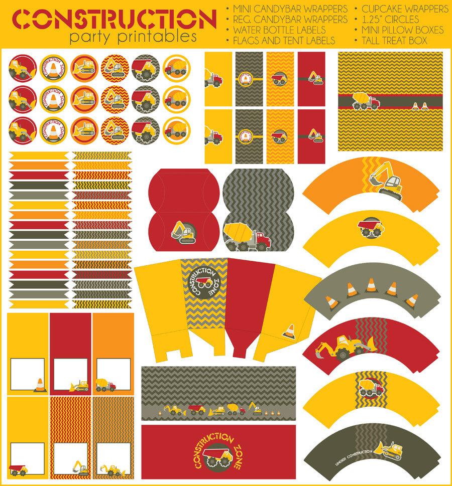 Construction Birhday Party Printables