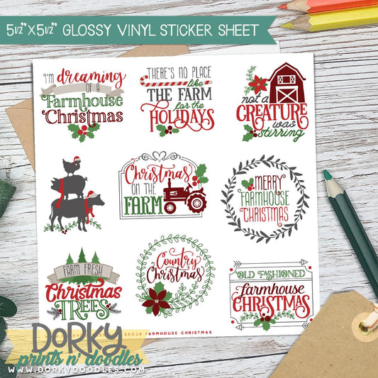 Country Christmas Stickers Sheet