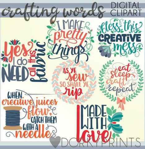 Crafting Words Clipart