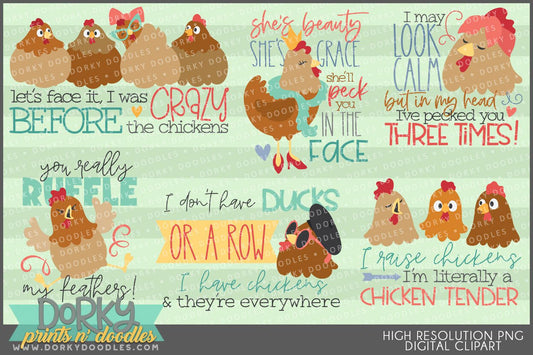 Crazy Chicken Animals Clipart