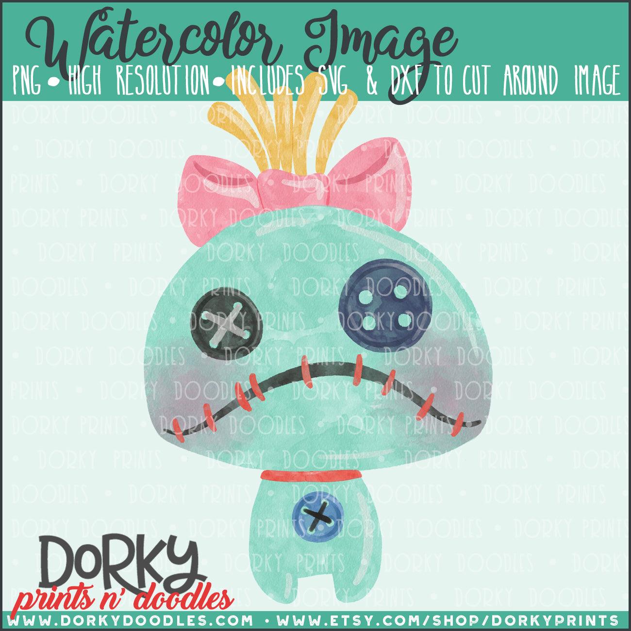 Creepy Doll Watercolor PNG