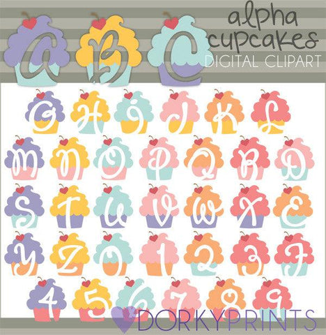 Cupcake Alphabet Clipart