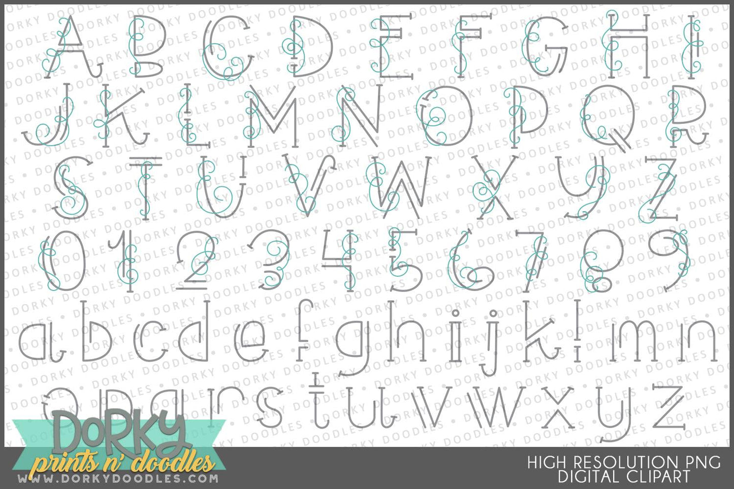 Cute and Fun Alphabet Clipart - Dorky Doodles