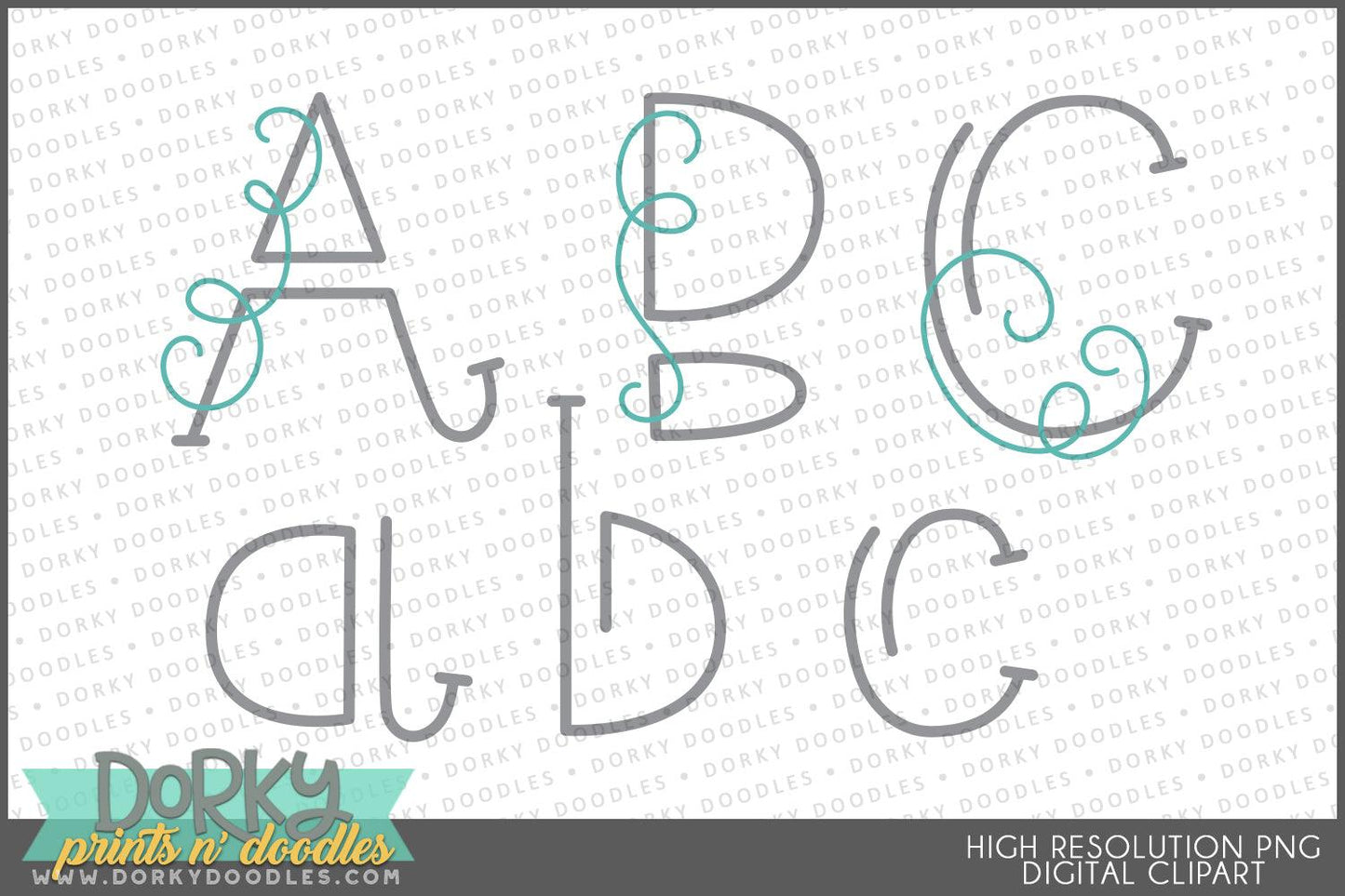 Cute and Fun Alphabet Clipart - Dorky Doodles