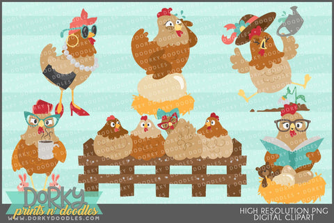Cute and Silly Chicken Animals Clipart