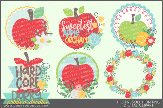 Cute Apples Food Clipart