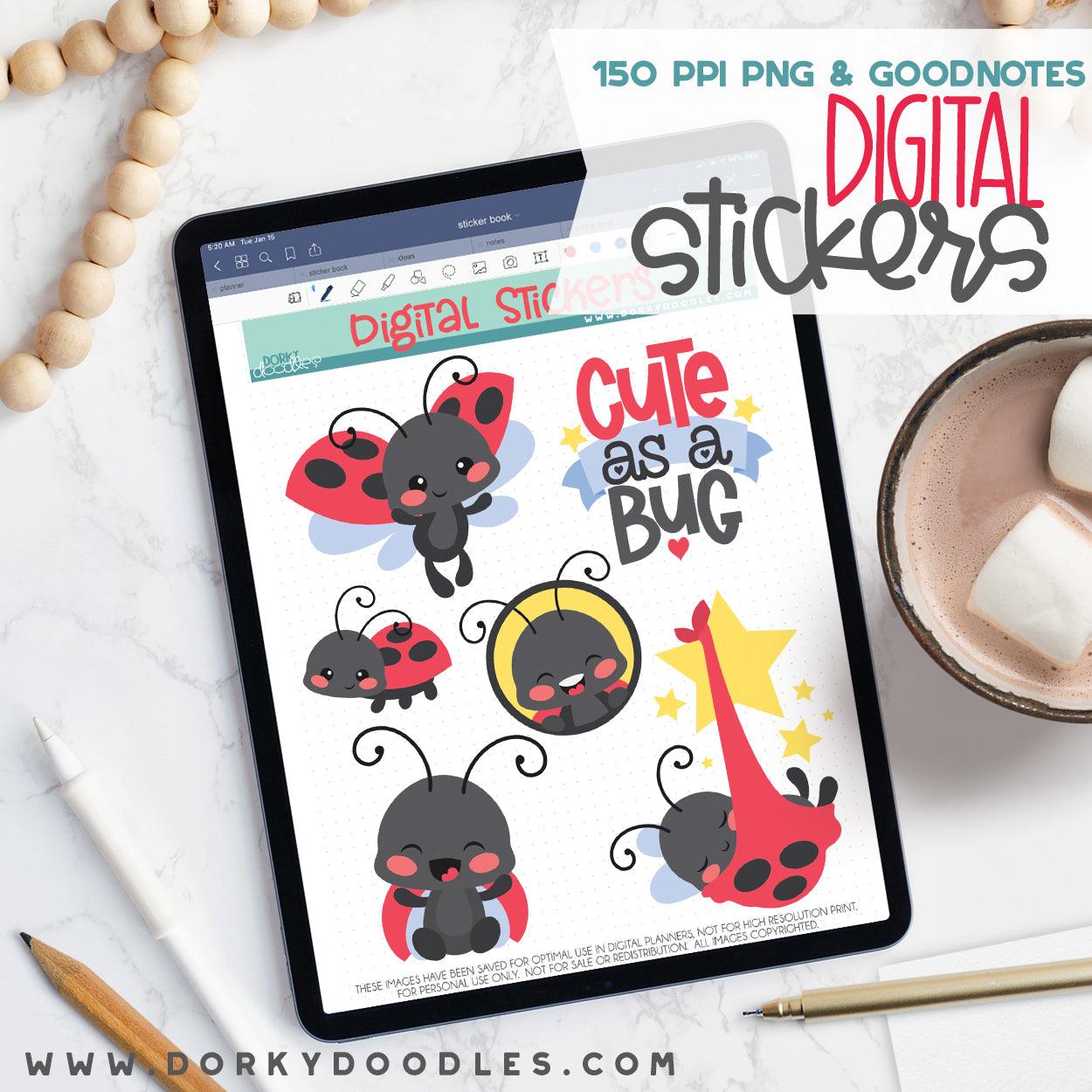 Cute as a Bug Digital Planner Stickers