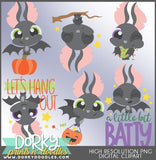 Cute Bats Halloween Clipart
