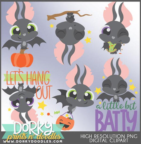 Cute Bats Halloween Clipart