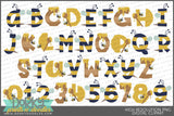 Cute Bee Alphabet Clipart - Dorky Doodles
