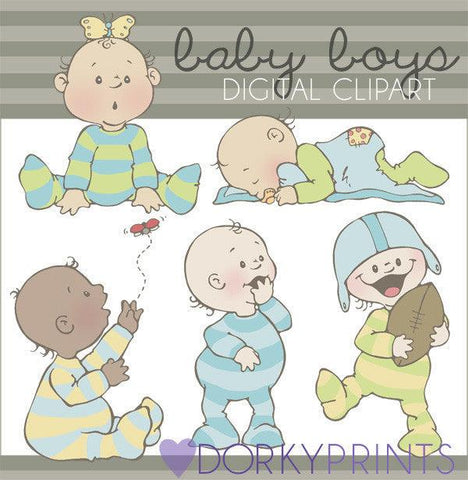 Cute Boy Babies Clipart