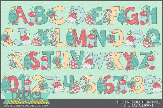 Cute Christmas Alphabet Clipart