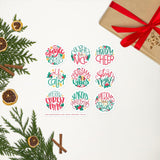 Cute Christmas Circle Stickers Sheet
