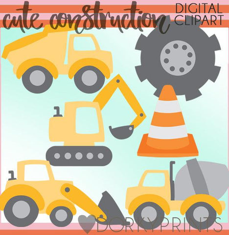 Cute Construction Vehicles Clipart
