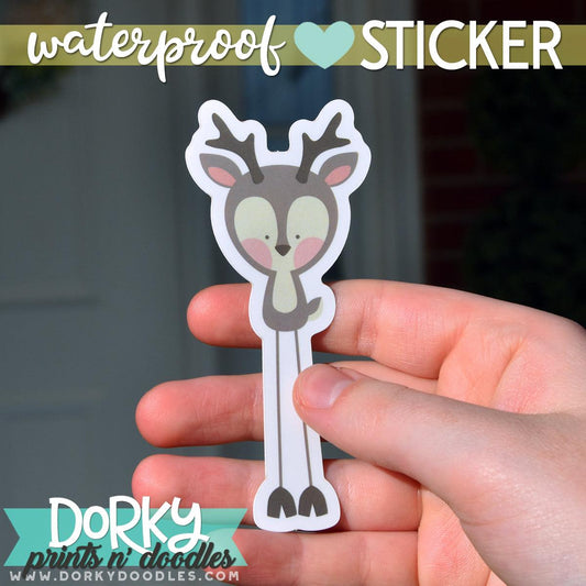 Cute Deer Large Waterproof Sticker