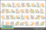 Cute Easter Bunnies and Chicks Alphabet Clipart - Dorky Doodles