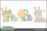 Cute Easter Bunnies and Chicks Alphabet Clipart - Dorky Doodles
