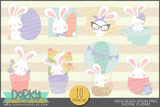 Cute Easter Bunny Spring Clipart - Dorky Doodles