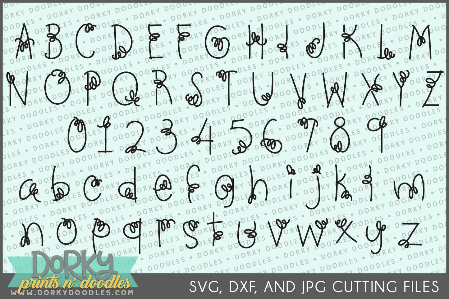 Cute Font DXF and SVG Cuttable Files - Dorky Doodles