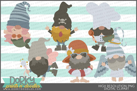 Cute Gnome Clipart - Dorky Doodles