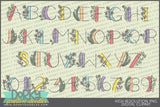 Cute Hand Drawn Floral Alphabet Clipart - Dorky Doodles