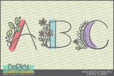 Cute Hand Drawn Floral Alphabet Clipart - Dorky Doodles